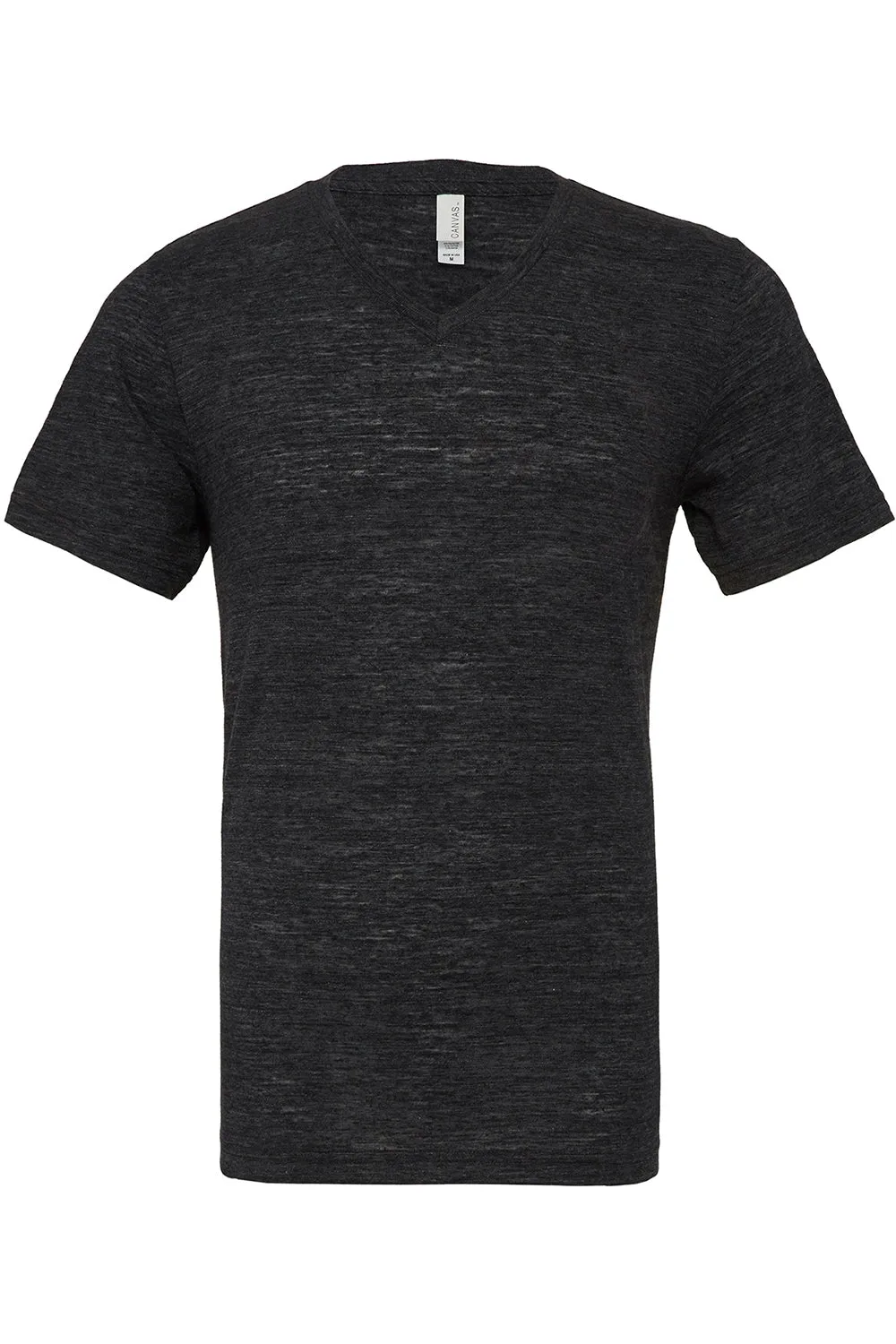 Bella   Canvas Mens Jersey Short Sleeve V-Neck T-Shirt - Charcoal Black Slub