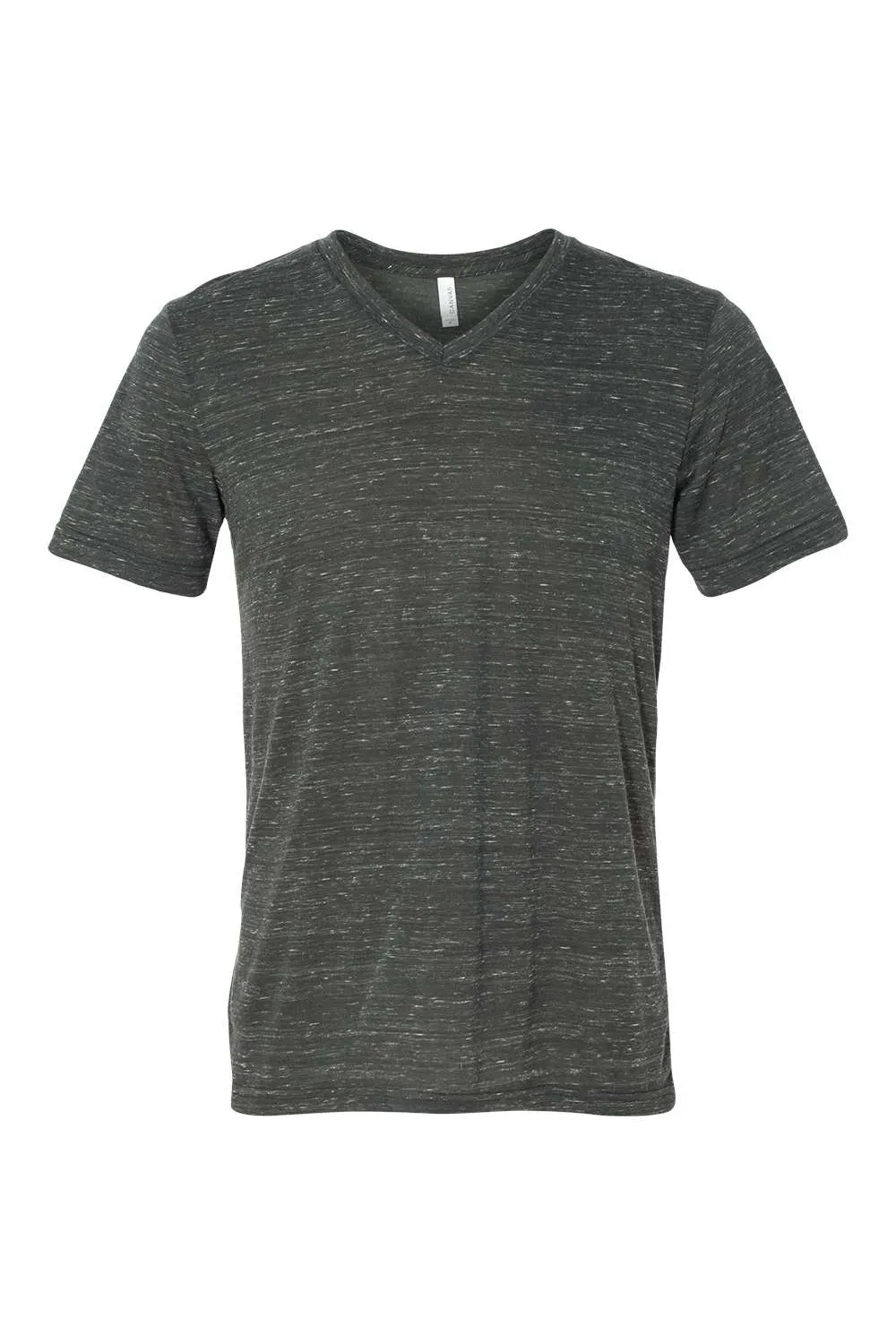 Bella   Canvas Mens Jersey Short Sleeve V-Neck T-Shirt - Charcoal Grey Marble