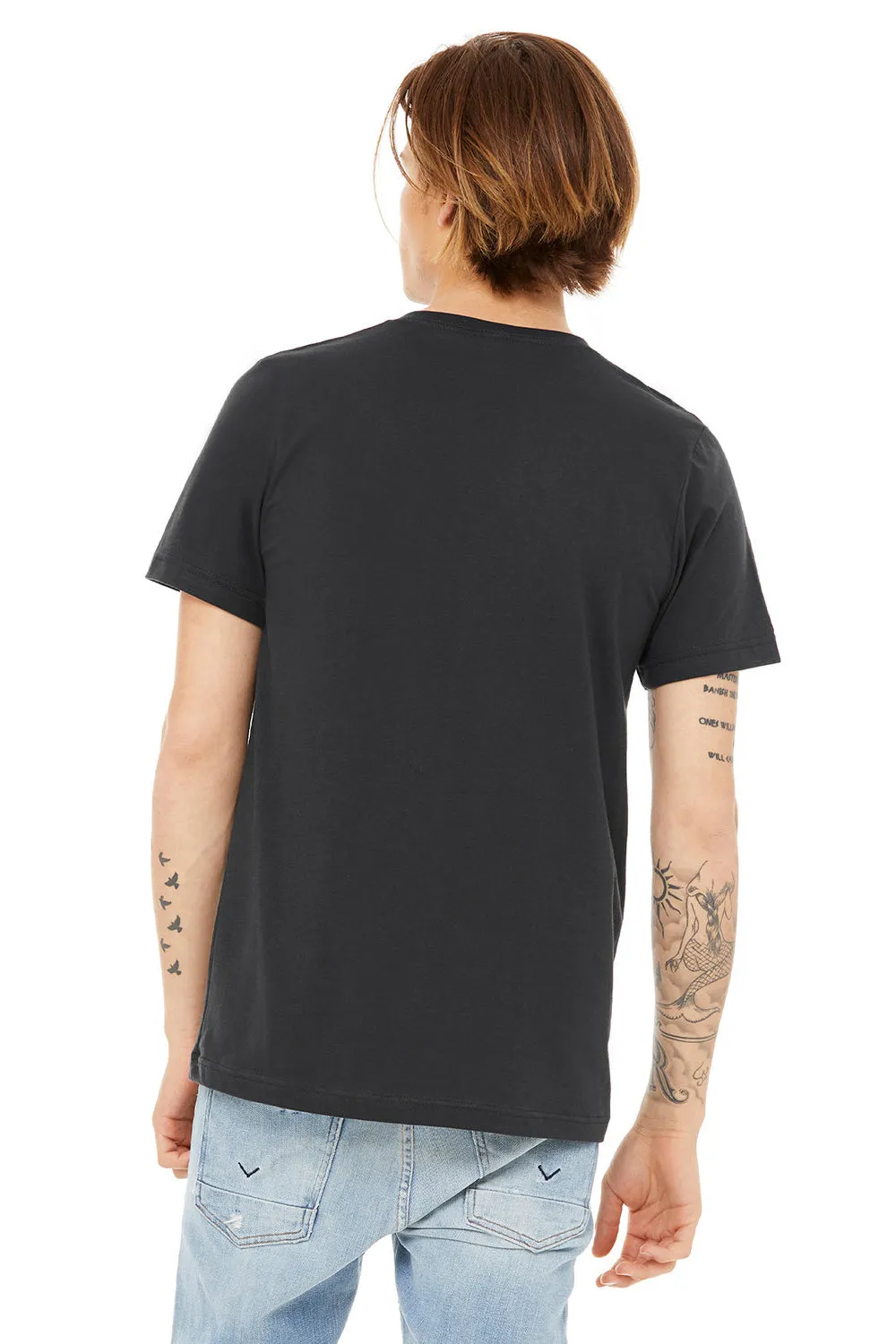 Bella   Canvas Mens Jersey Short Sleeve V-Neck T-Shirt - Dark Grey