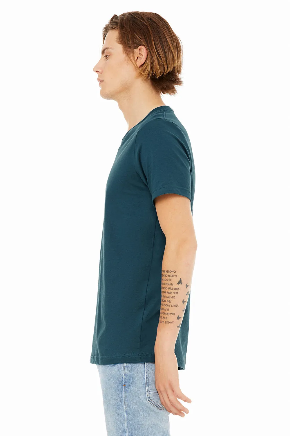 Bella   Canvas Mens Jersey Short Sleeve V-Neck T-Shirt - Deep Teal Blue