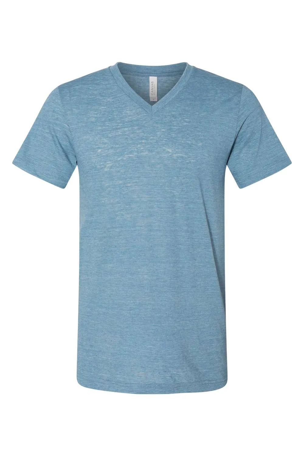 Bella   Canvas Mens Jersey Short Sleeve V-Neck T-Shirt - Denim Blue Slub - Closeout