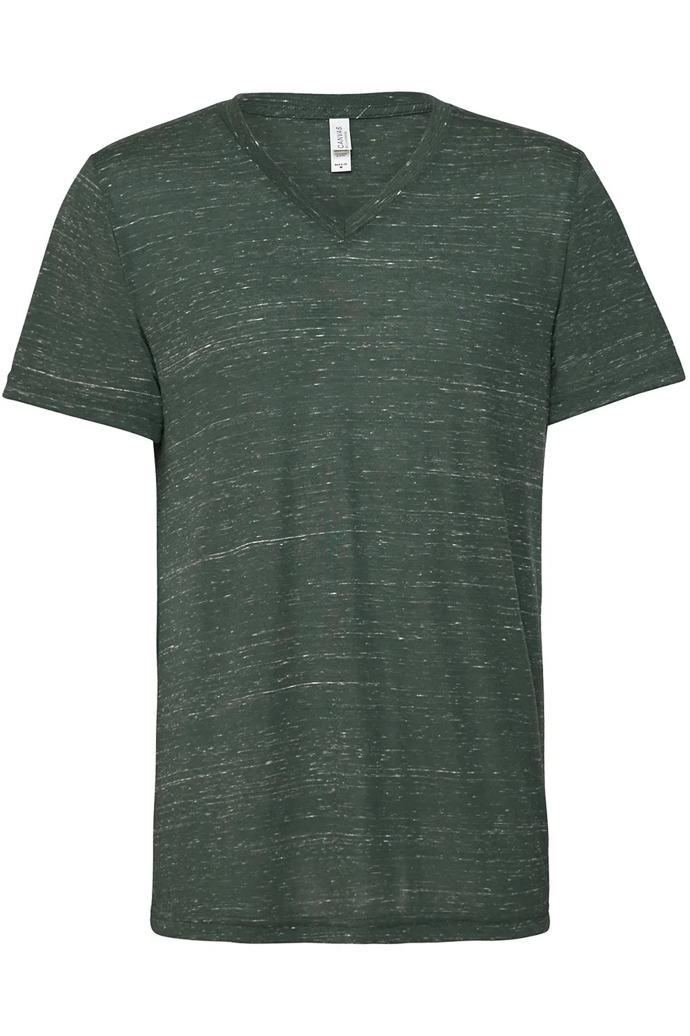 Bella   Canvas Mens Jersey Short Sleeve V-Neck T-Shirt - Forest Green Marble