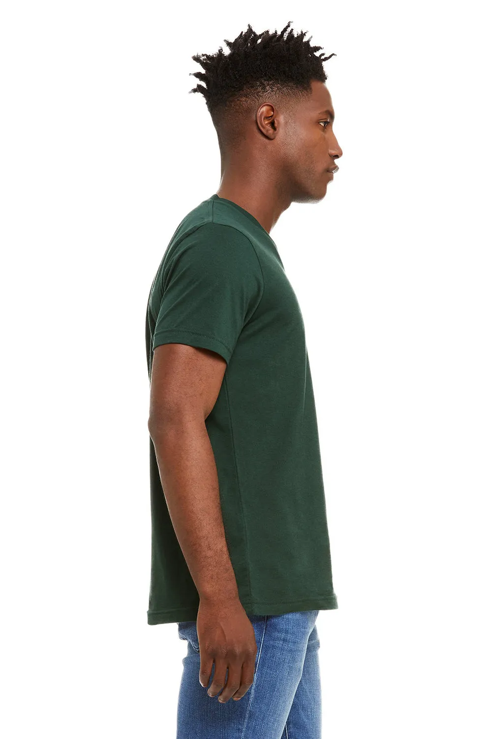 Bella   Canvas Mens Jersey Short Sleeve V-Neck T-Shirt - Forest Green