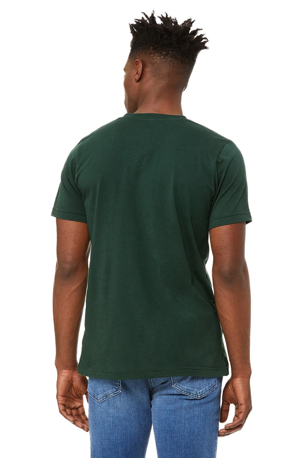 Bella   Canvas Mens Jersey Short Sleeve V-Neck T-Shirt - Forest Green