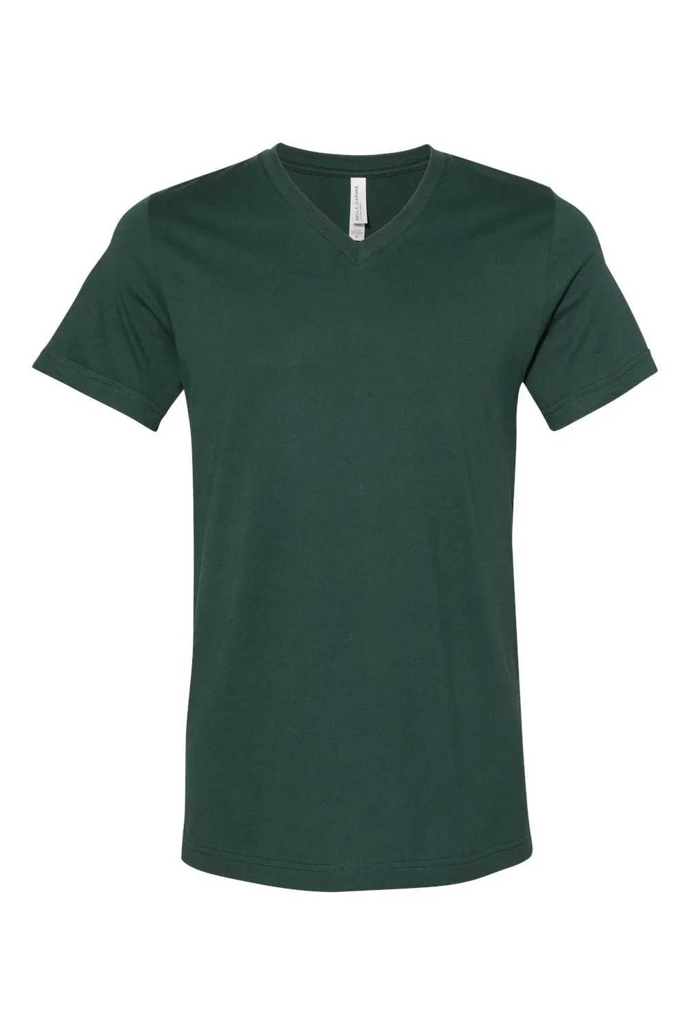 Bella   Canvas Mens Jersey Short Sleeve V-Neck T-Shirt - Forest Green