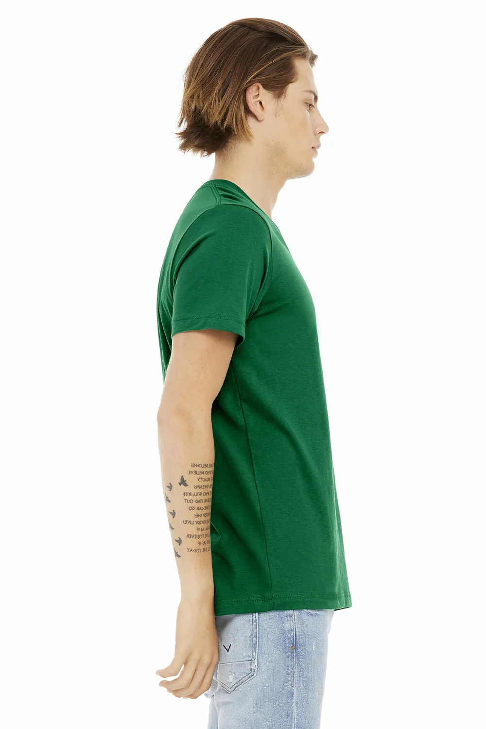 Bella   Canvas Mens Jersey Short Sleeve V-Neck T-Shirt - Kelly Green