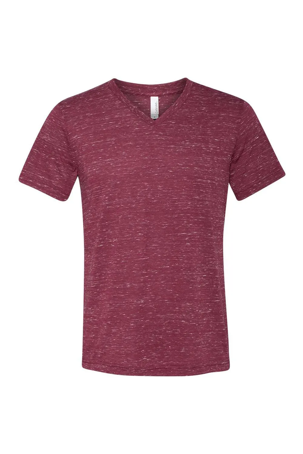 Bella   Canvas Mens Jersey Short Sleeve V-Neck T-Shirt - Maroon Marble