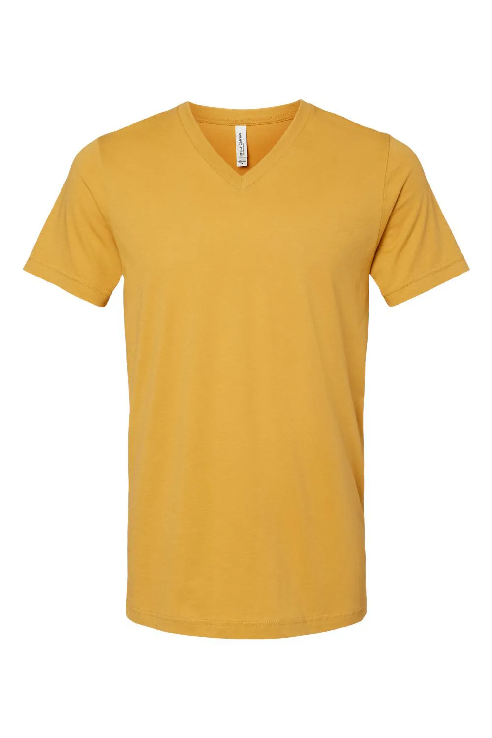 Bella   Canvas Mens Jersey Short Sleeve V-Neck T-Shirt - Mustard Yellow
