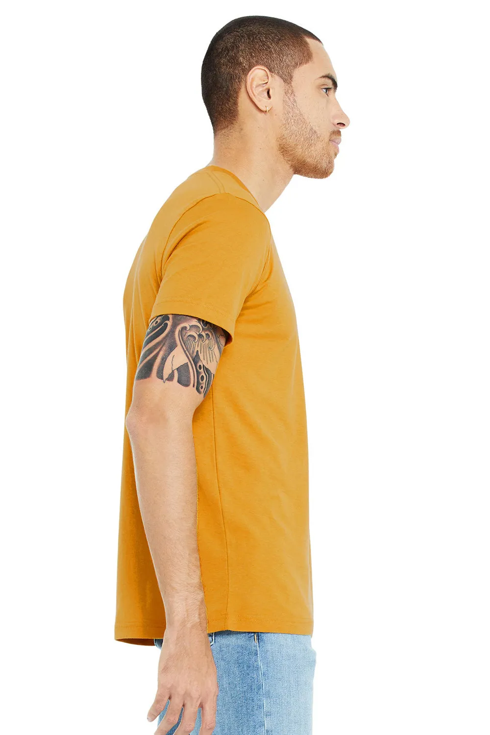 Bella   Canvas Mens Jersey Short Sleeve V-Neck T-Shirt - Mustard Yellow