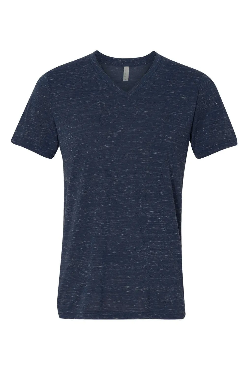 Bella   Canvas Mens Jersey Short Sleeve V-Neck T-Shirt - Navy Blue Marble - Closeout