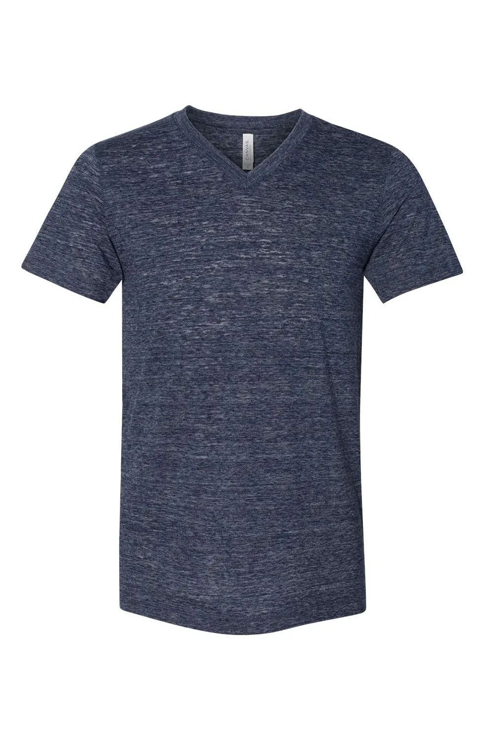 Bella   Canvas Mens Jersey Short Sleeve V-Neck T-Shirt - Navy Blue Slub - Closeout