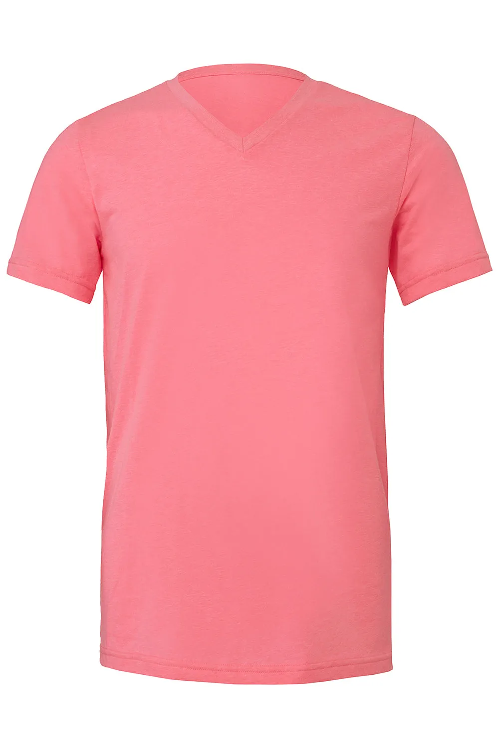 Bella   Canvas Mens Jersey Short Sleeve V-Neck T-Shirt - Neon Pink
