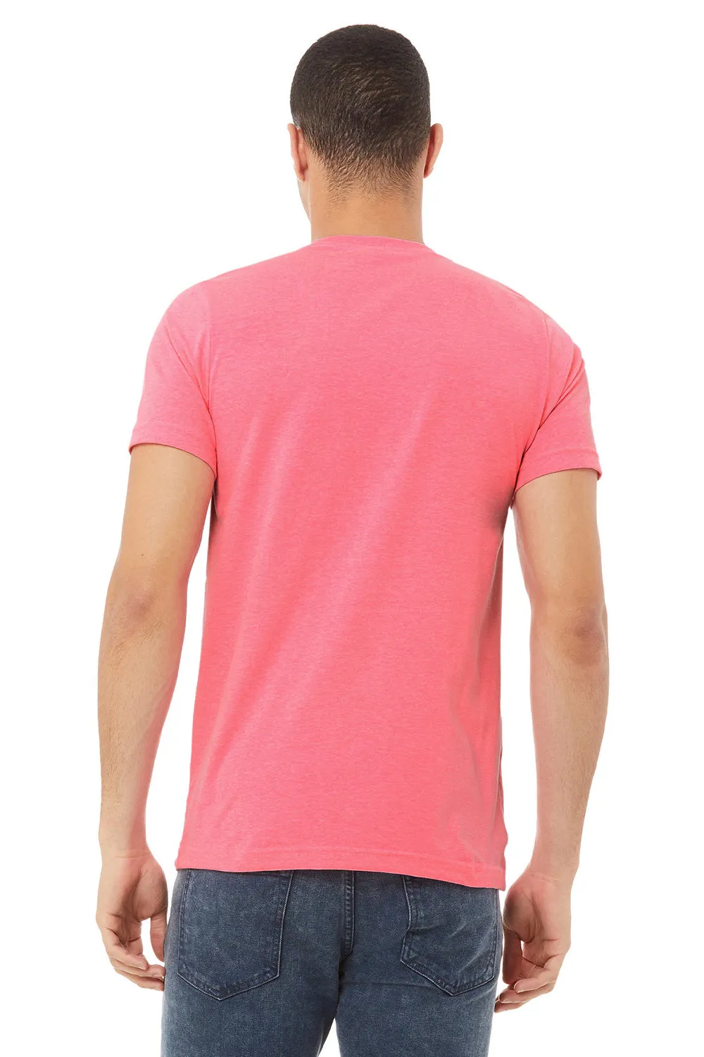 Bella   Canvas Mens Jersey Short Sleeve V-Neck T-Shirt - Neon Pink