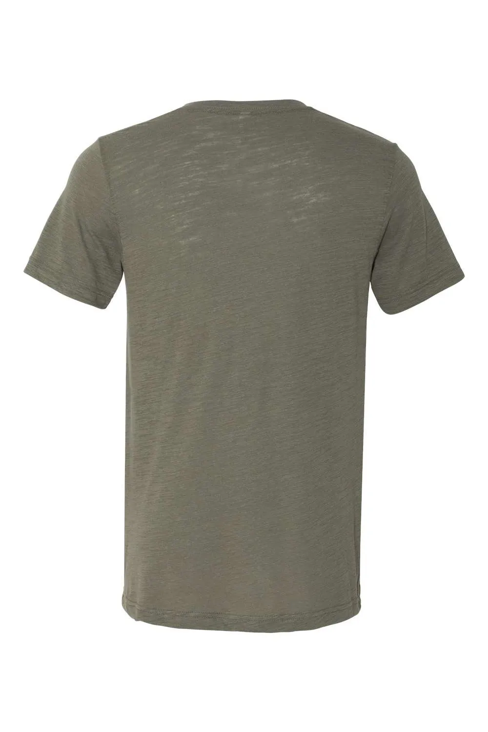 Bella   Canvas Mens Jersey Short Sleeve V-Neck T-Shirt - Olive Green Slub - Closeout