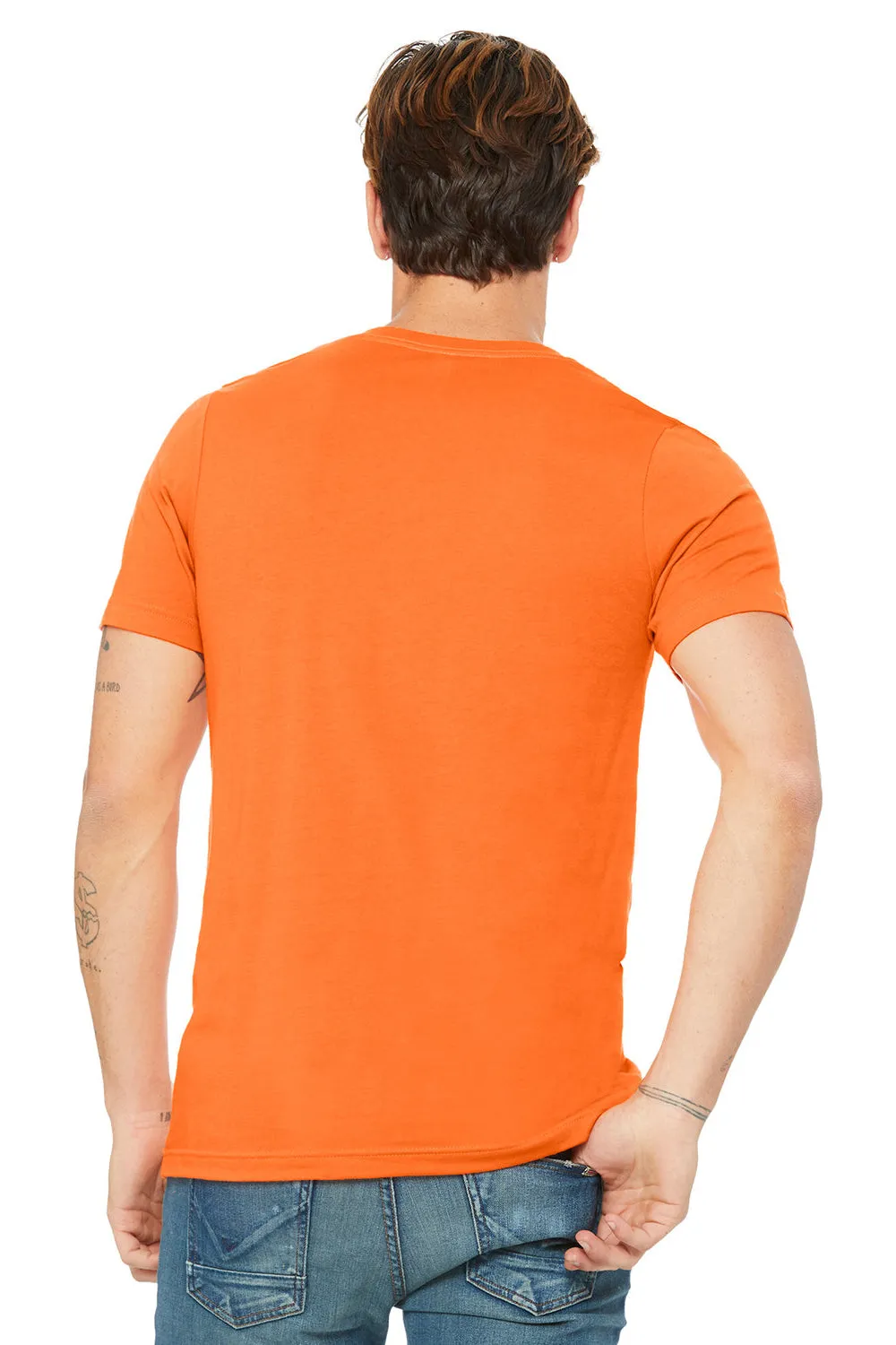 Bella   Canvas Mens Jersey Short Sleeve V-Neck T-Shirt - Orange
