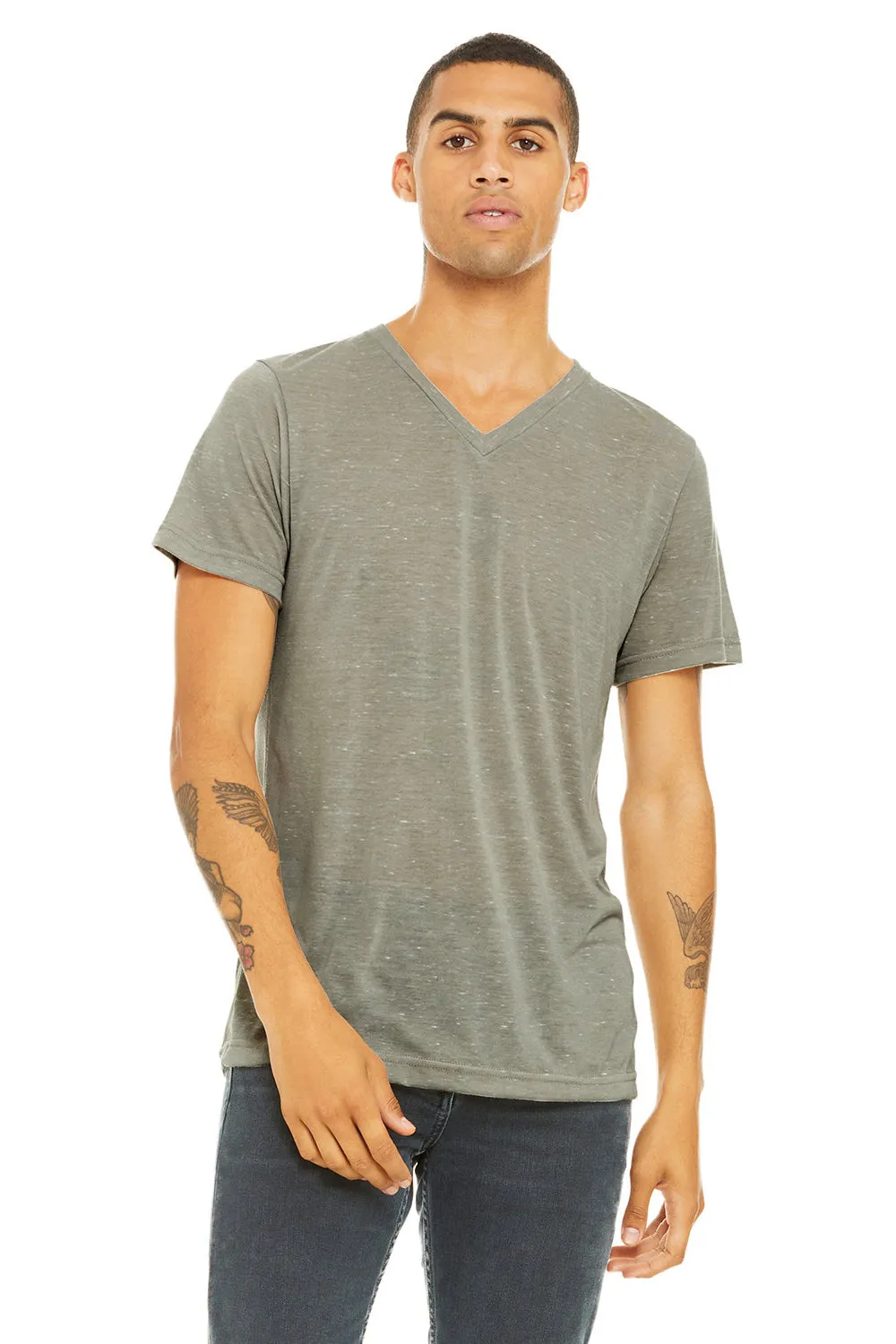 Bella   Canvas Mens Jersey Short Sleeve V-Neck T-Shirt - Stone Marble