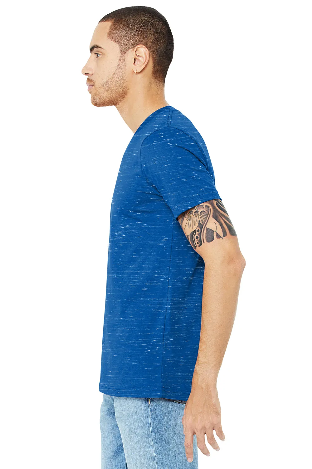 Bella   Canvas Mens Jersey Short Sleeve V-Neck T-Shirt - True Royal Blue Marble