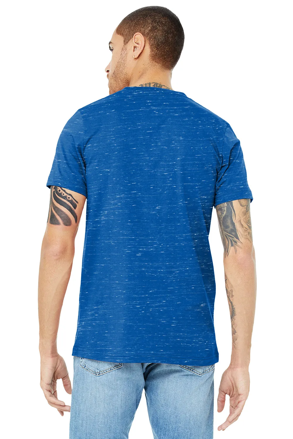 Bella   Canvas Mens Jersey Short Sleeve V-Neck T-Shirt - True Royal Blue Marble