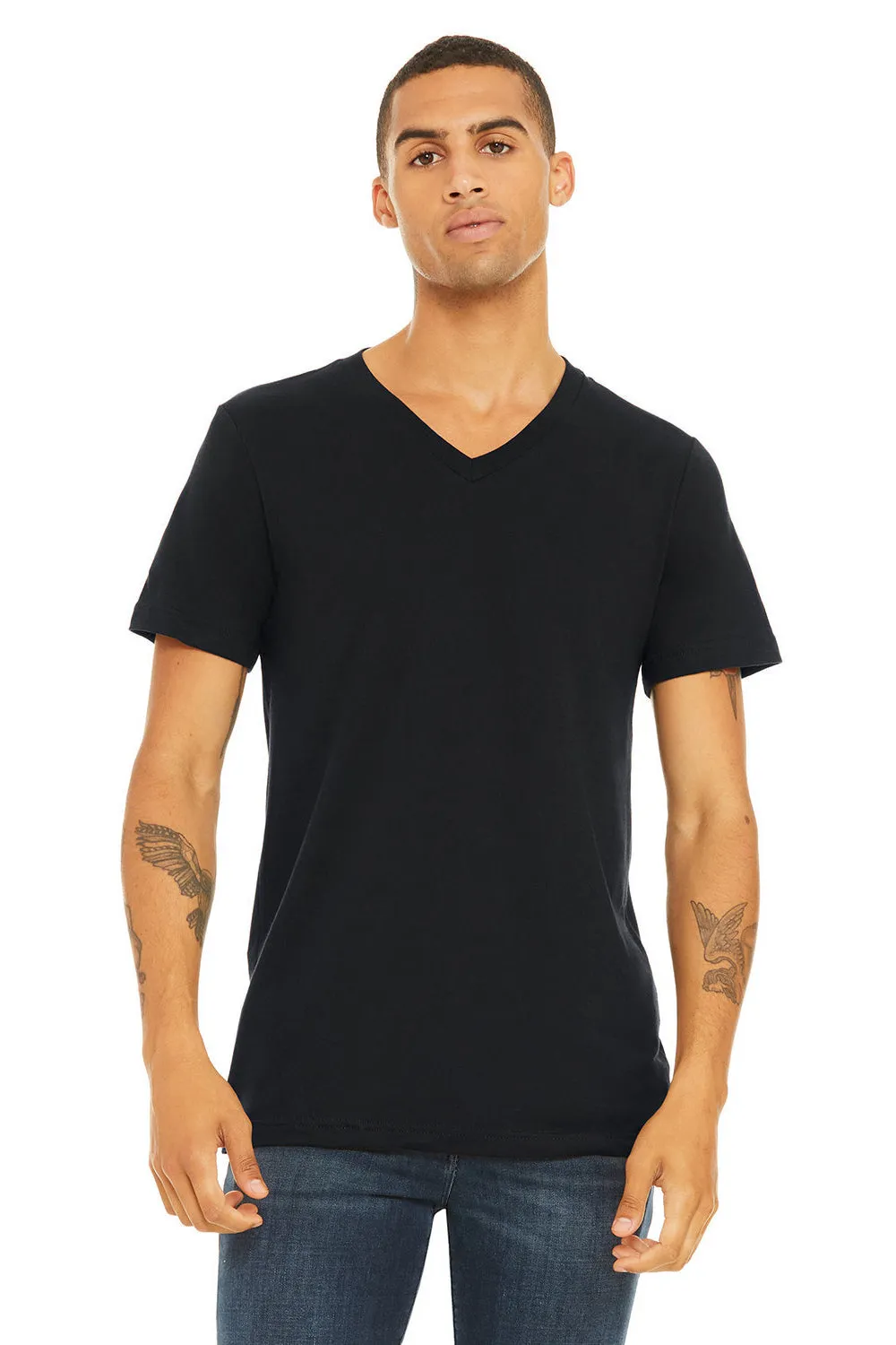 Bella   Canvas Mens Jersey Short Sleeve V-Neck T-Shirt - Vintage Black