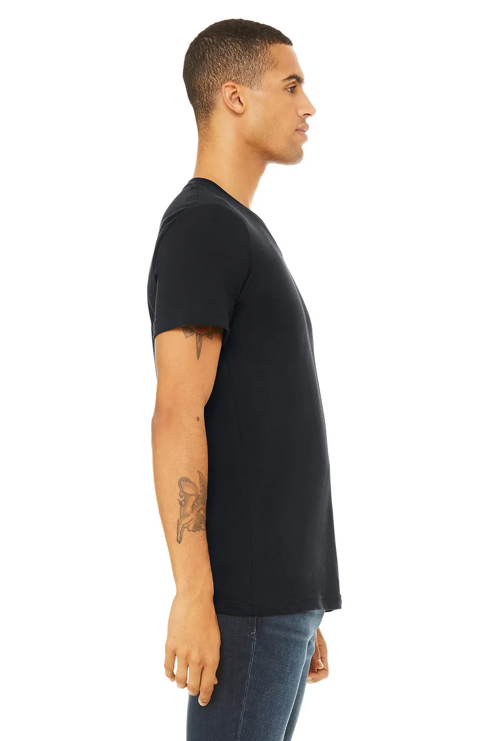 Bella   Canvas Mens Jersey Short Sleeve V-Neck T-Shirt - Vintage Black