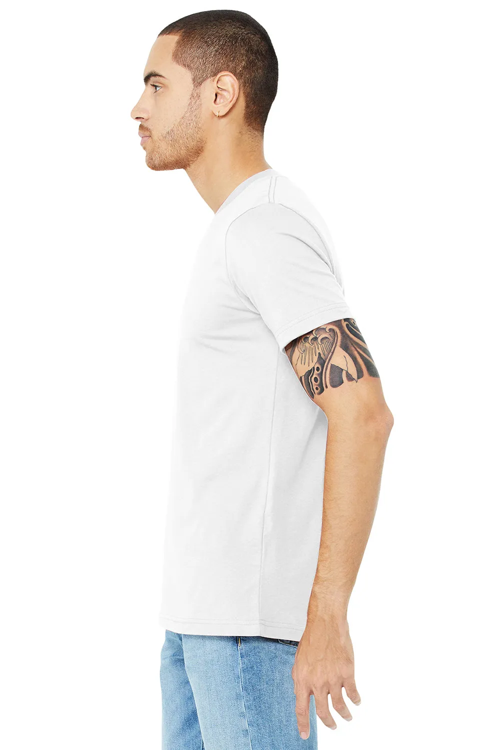 Bella   Canvas Mens Jersey Short Sleeve V-Neck T-Shirt - White