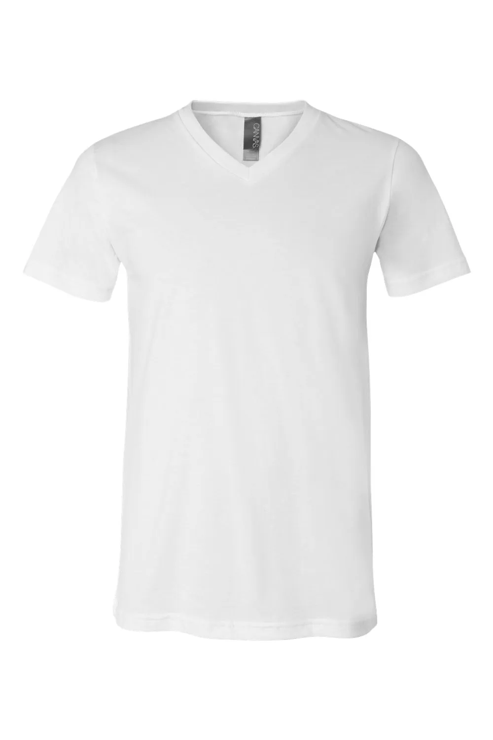 Bella   Canvas Mens Jersey Short Sleeve V-Neck T-Shirt - White