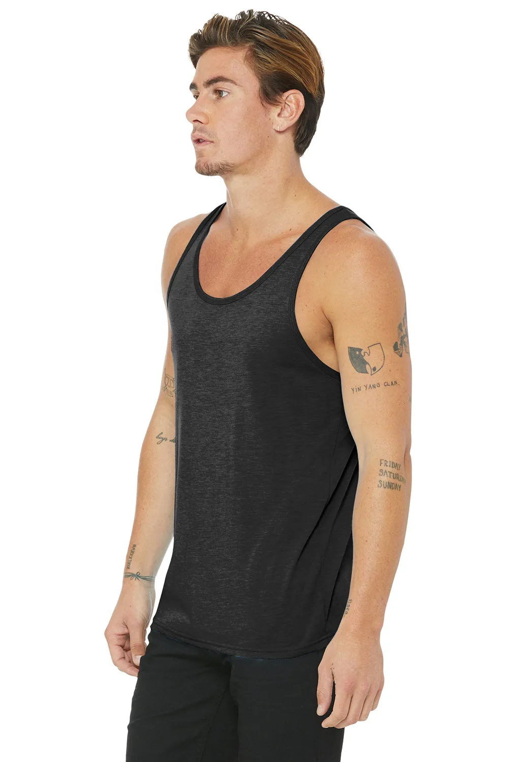 Bella   Canvas Mens Jersey Tank Top - Charcoal Black Triblend