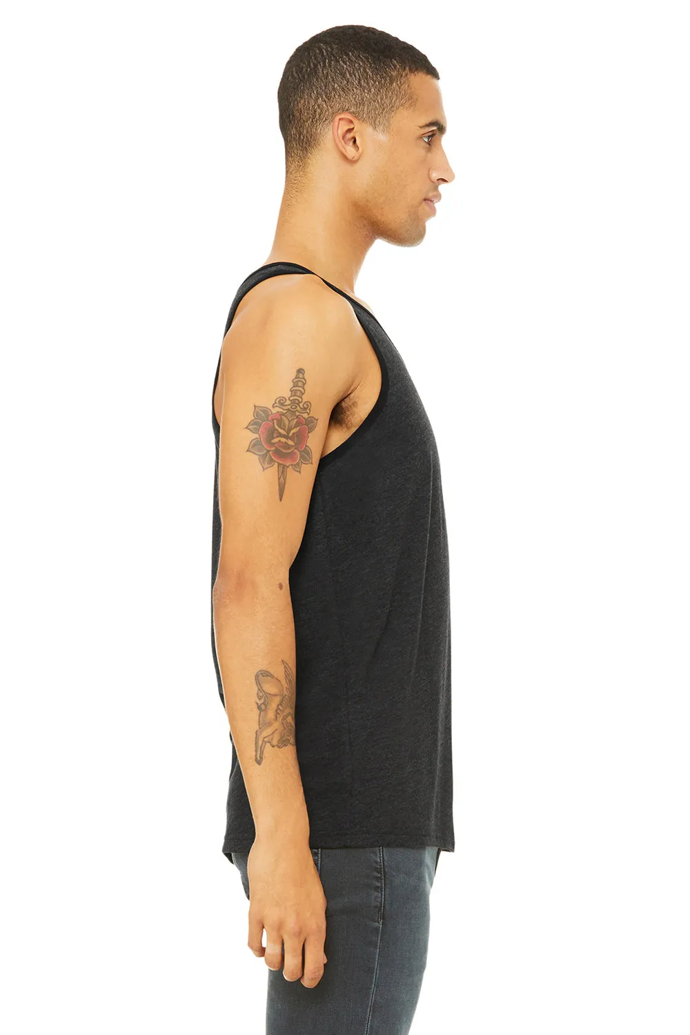 Bella   Canvas Mens Jersey Tank Top - Charcoal Black/Solid Black
