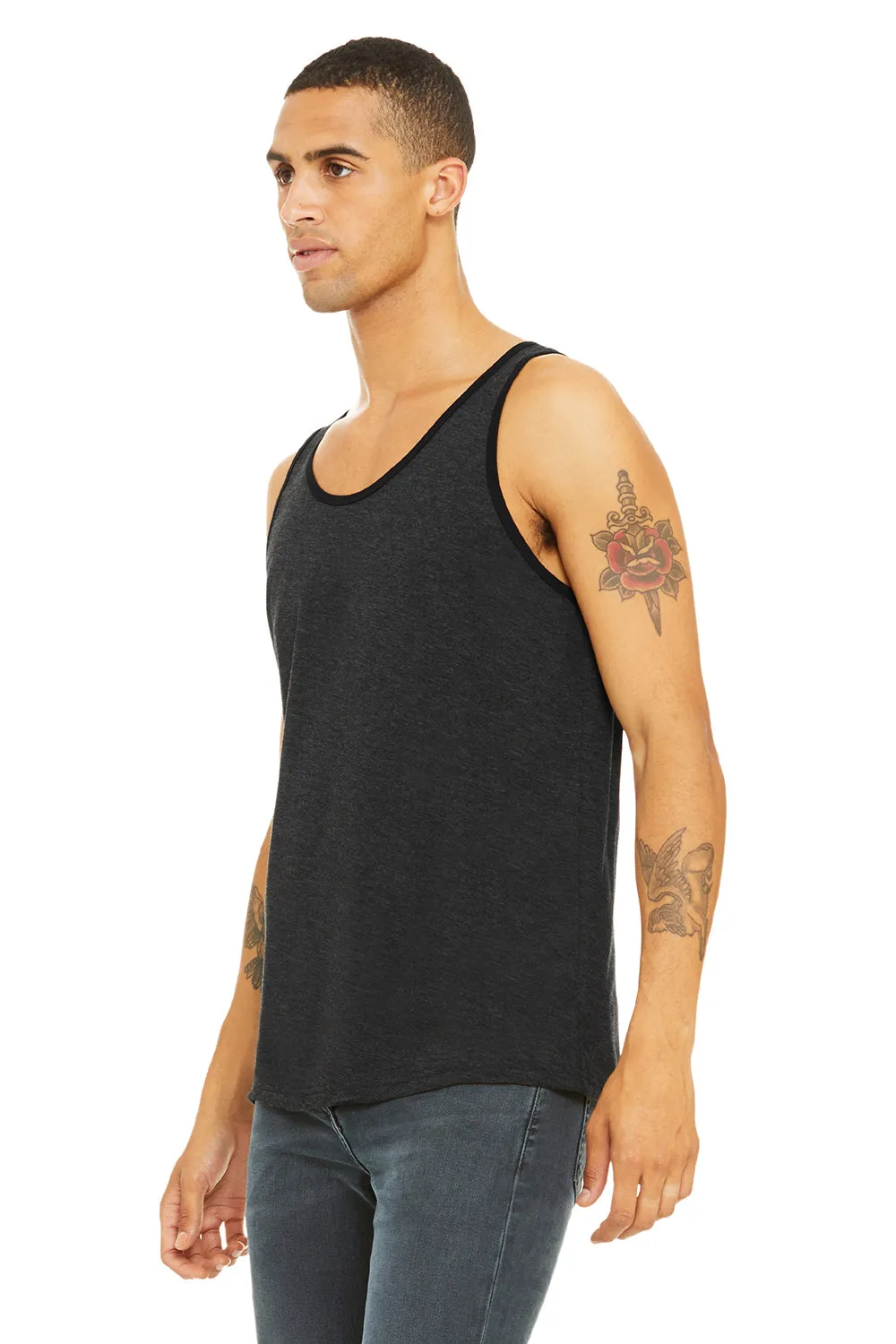 Bella   Canvas Mens Jersey Tank Top - Charcoal Black/Solid Black