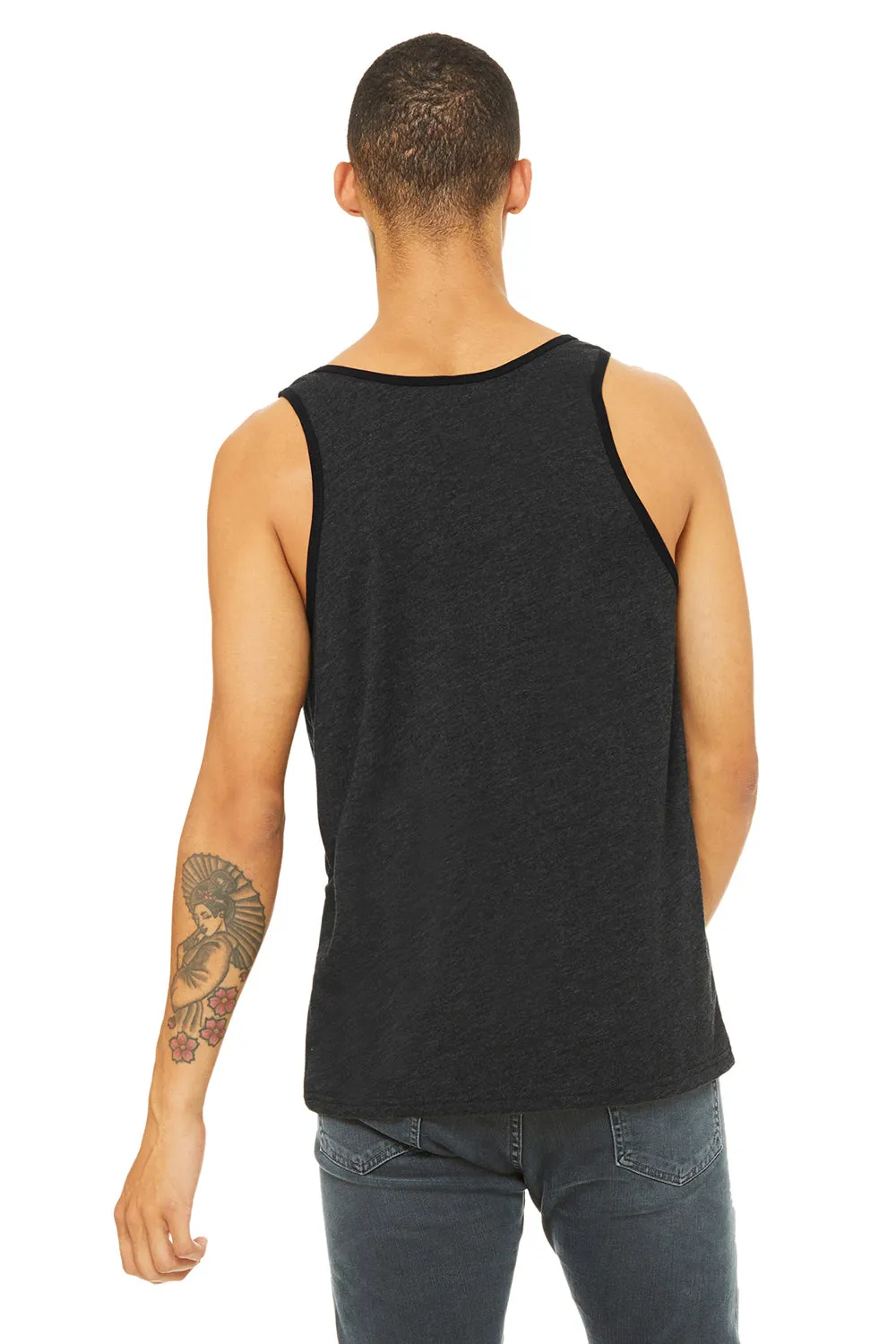 Bella   Canvas Mens Jersey Tank Top - Charcoal Black/Solid Black
