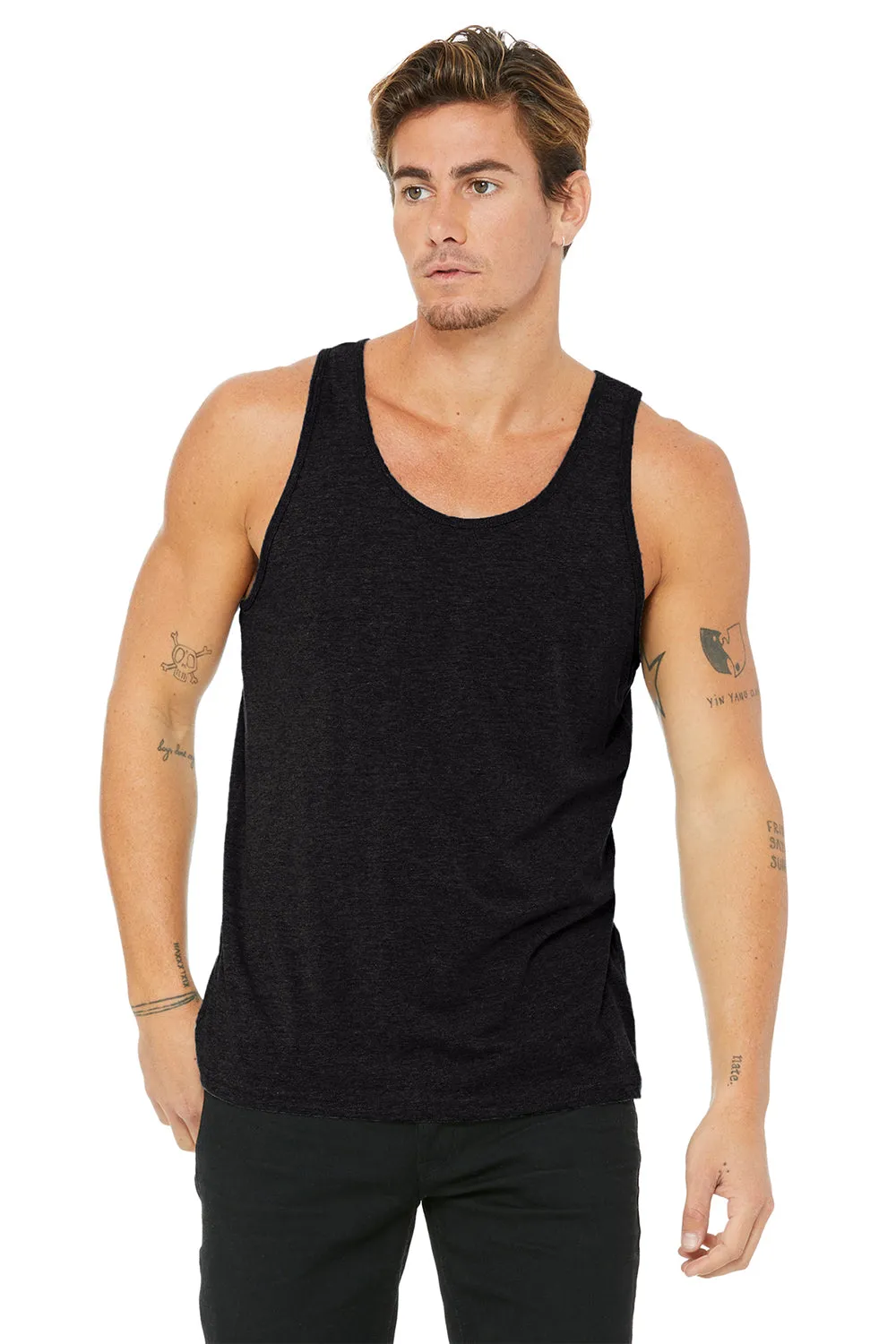 Bella   Canvas Mens Jersey Tank Top - Heather Black - Closeout