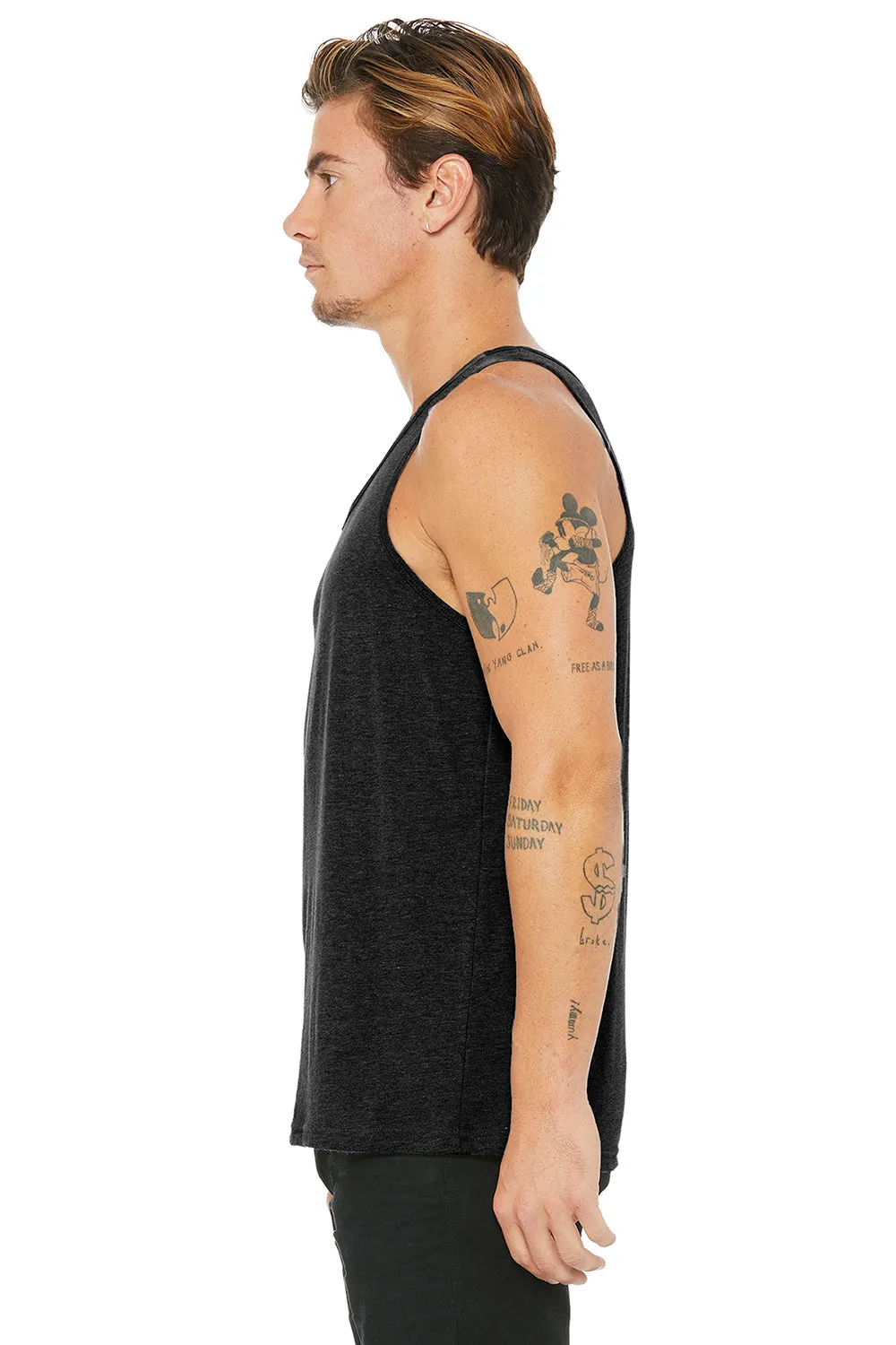 Bella   Canvas Mens Jersey Tank Top - Heather Black - Closeout