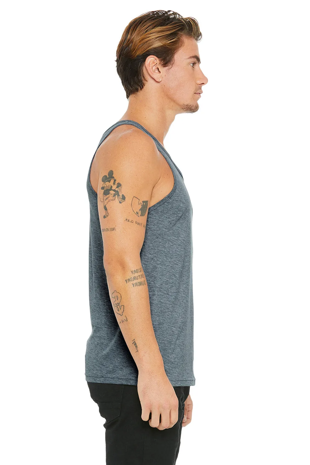 Bella   Canvas Mens Jersey Tank Top - Heather Slate Blue
