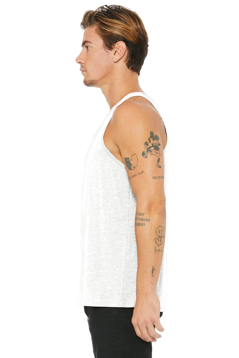 Bella   Canvas Mens Jersey Tank Top - White Fleck Triblend