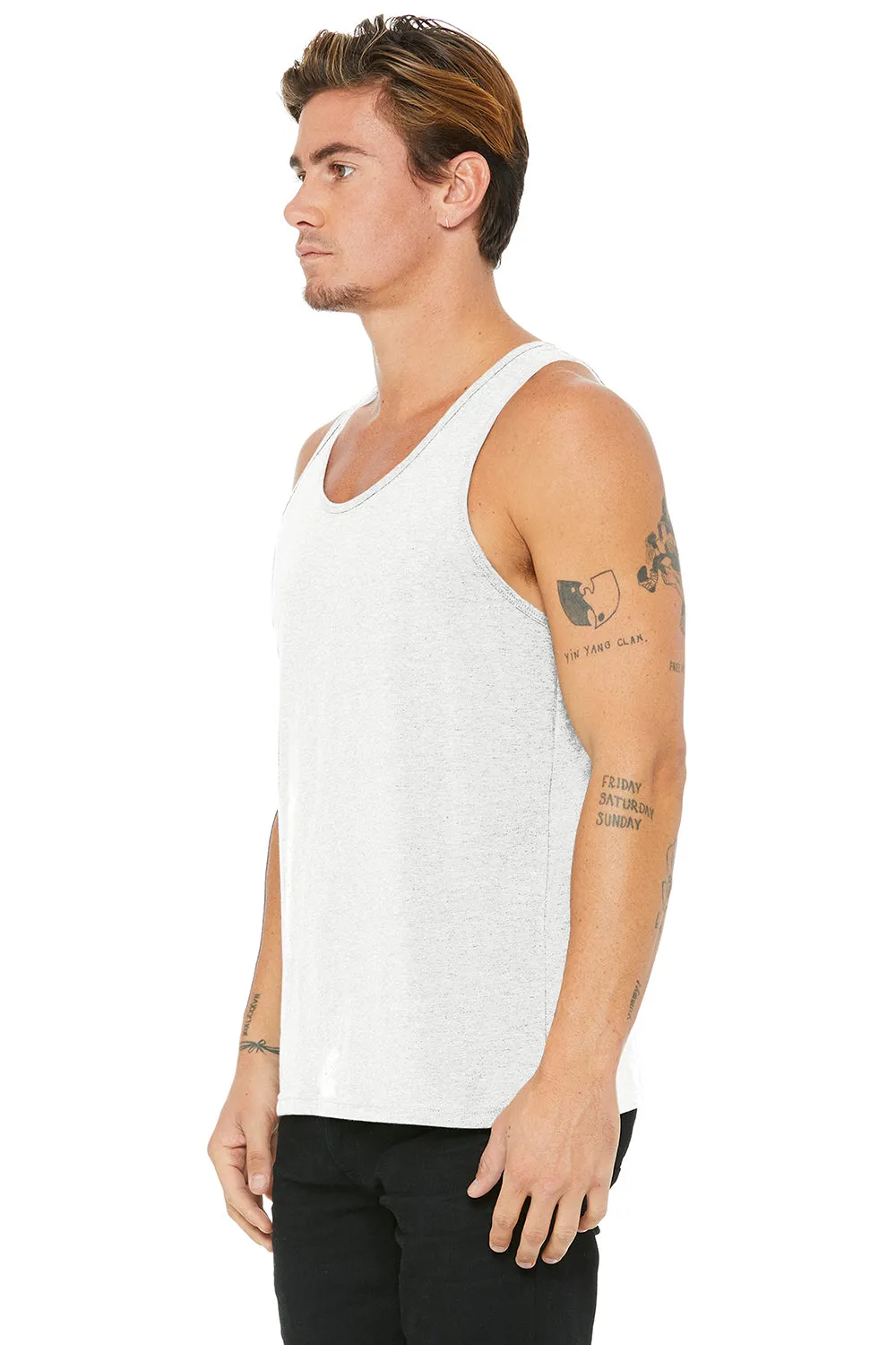 Bella   Canvas Mens Jersey Tank Top - White Fleck Triblend