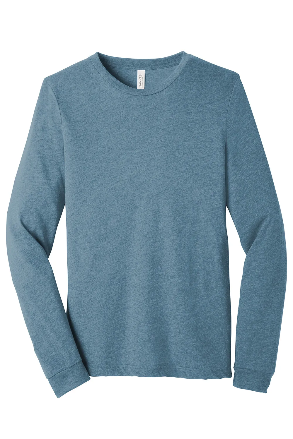 Bella   Canvas Mens Long Sleeve Crewneck T-Shirt - Denim Blue