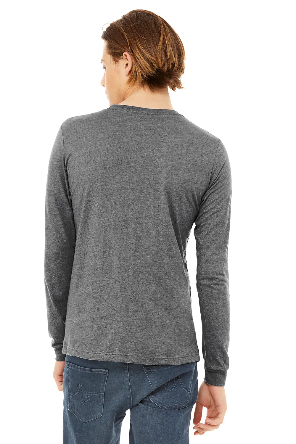 Bella   Canvas Mens Long Sleeve Crewneck T-Shirt - Grey
