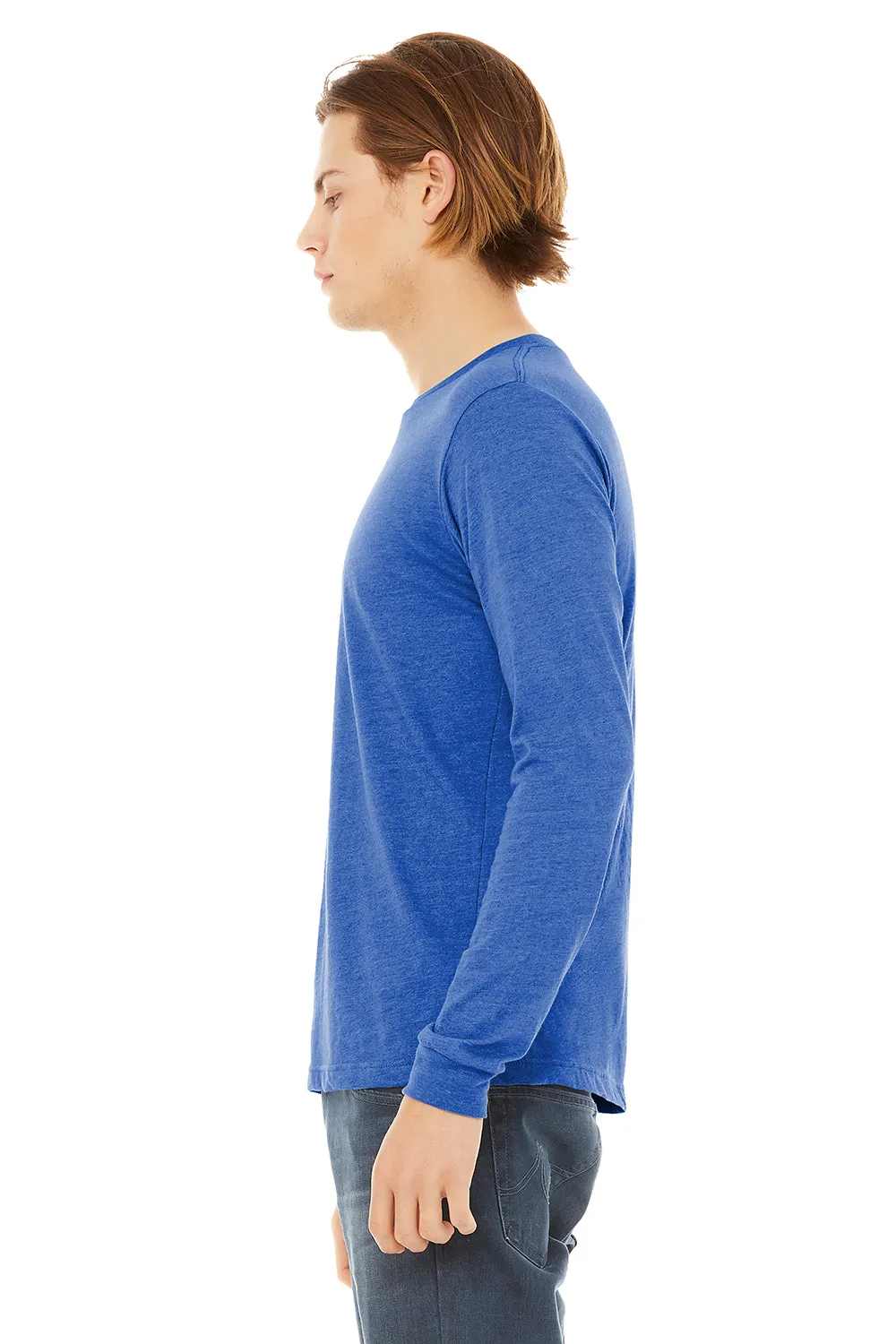 Bella   Canvas Mens Long Sleeve Crewneck T-Shirt - True Royal Blue