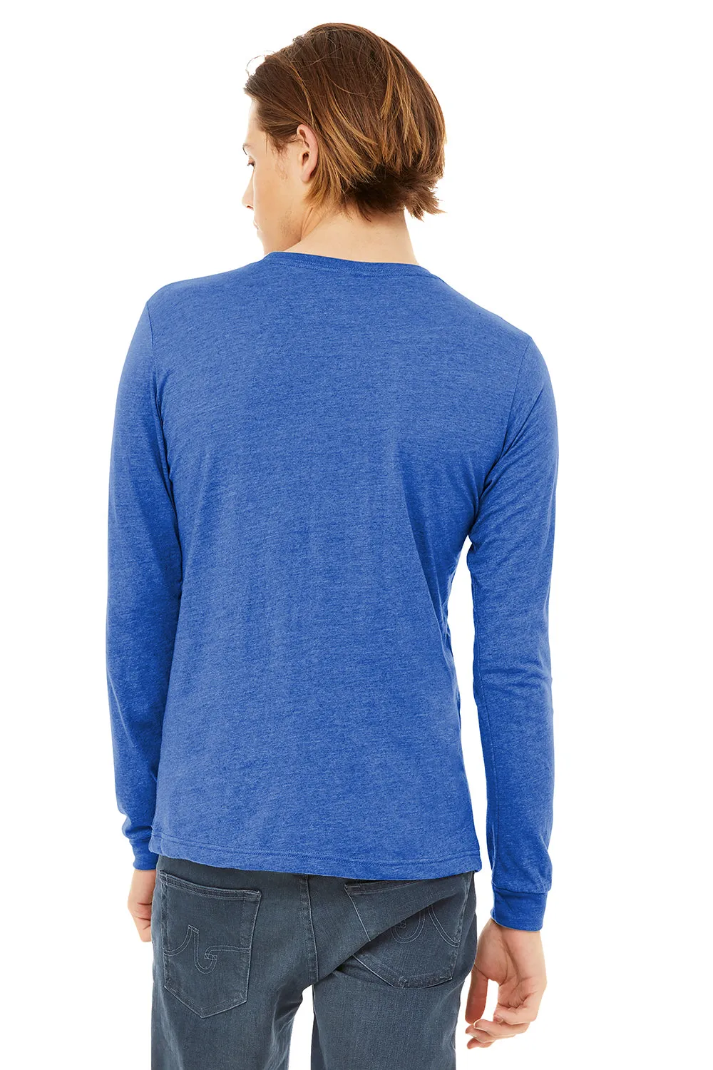 Bella   Canvas Mens Long Sleeve Crewneck T-Shirt - True Royal Blue