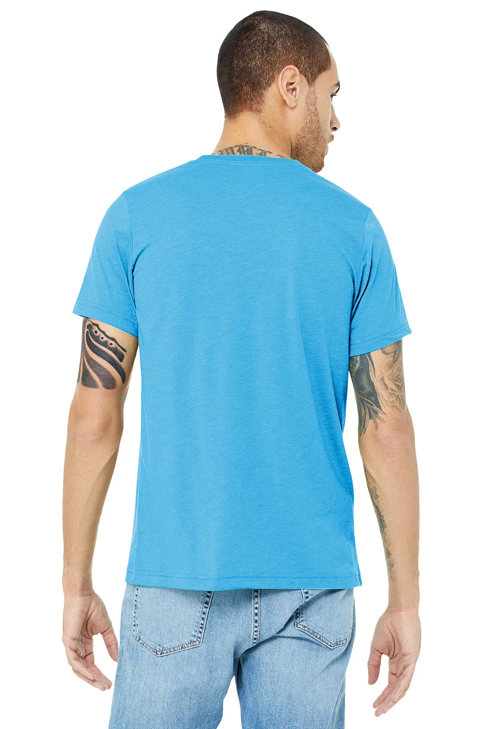 Bella   Canvas Mens Short Sleeve Crewneck T-Shirt - Aqua Blue