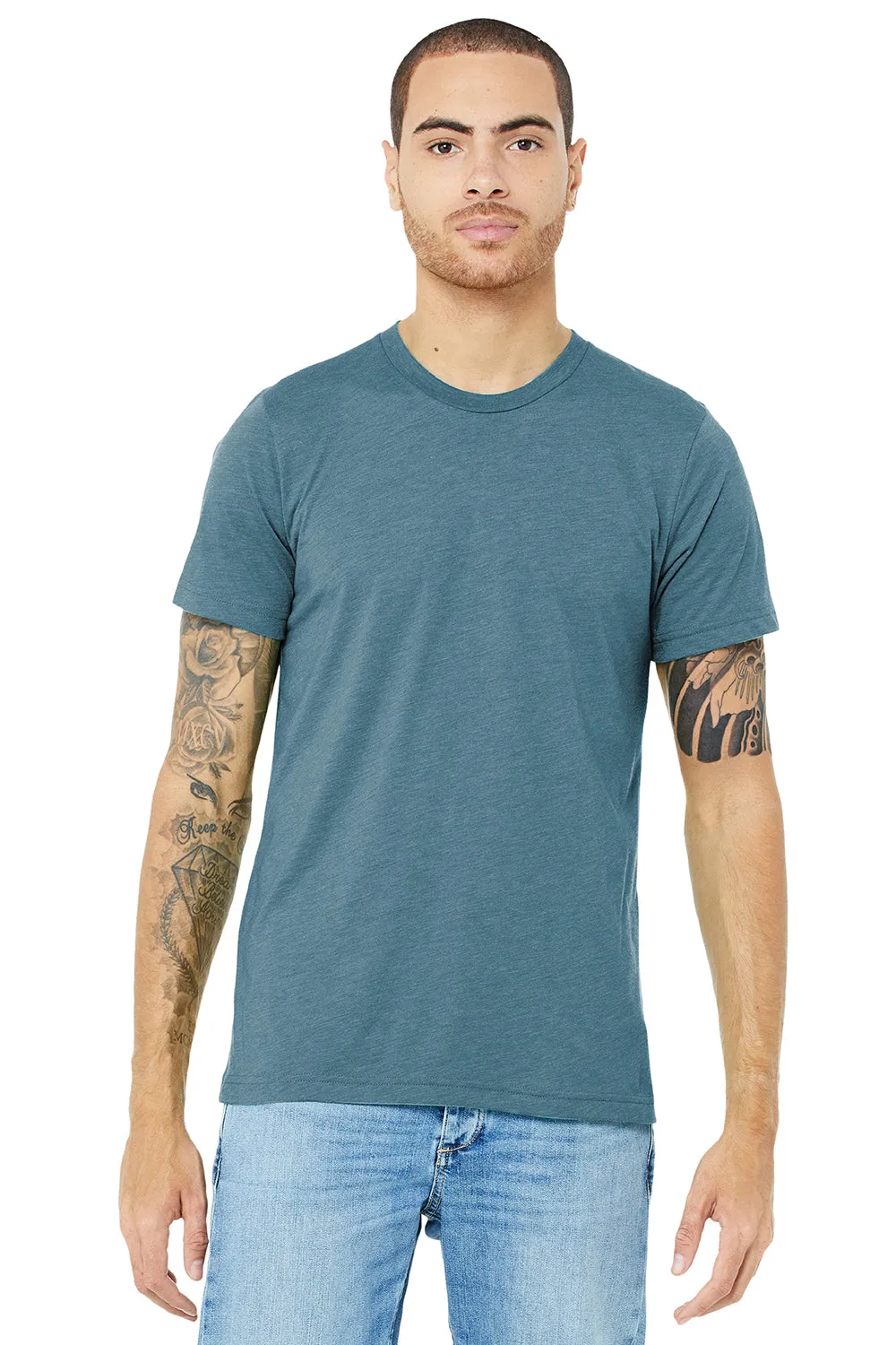 Bella   Canvas Mens Short Sleeve Crewneck T-Shirt - Denim Blue