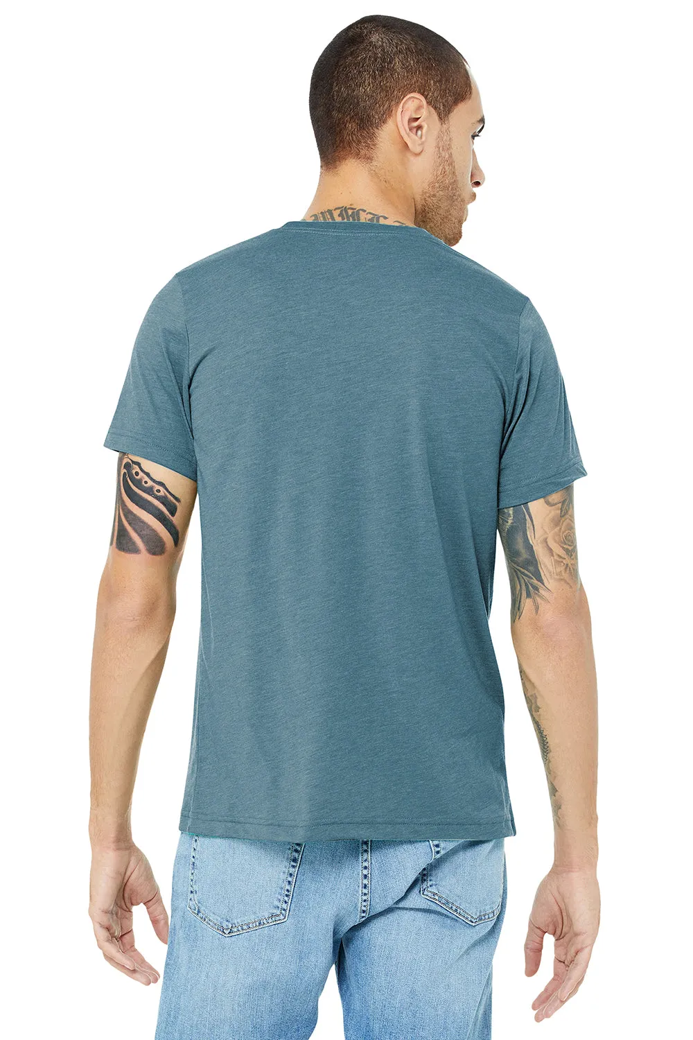Bella   Canvas Mens Short Sleeve Crewneck T-Shirt - Denim Blue
