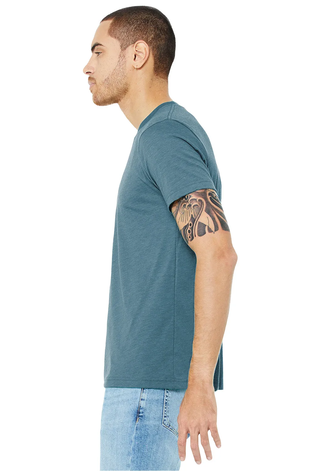Bella   Canvas Mens Short Sleeve Crewneck T-Shirt - Denim Blue