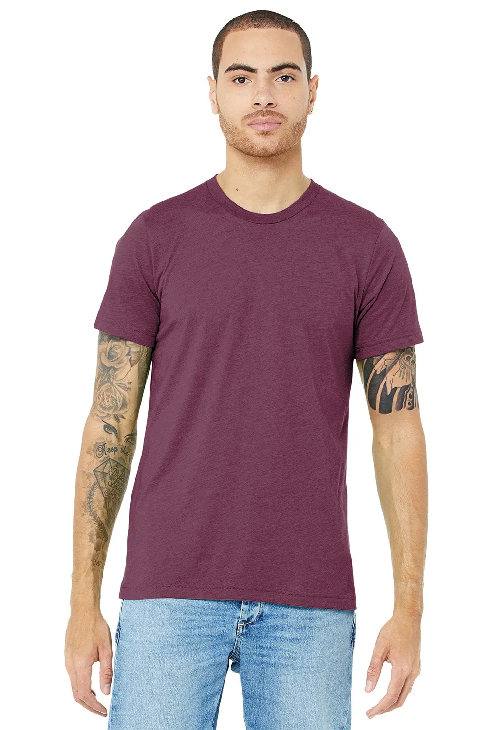 Bella   Canvas Mens Short Sleeve Crewneck T-Shirt - Maroon