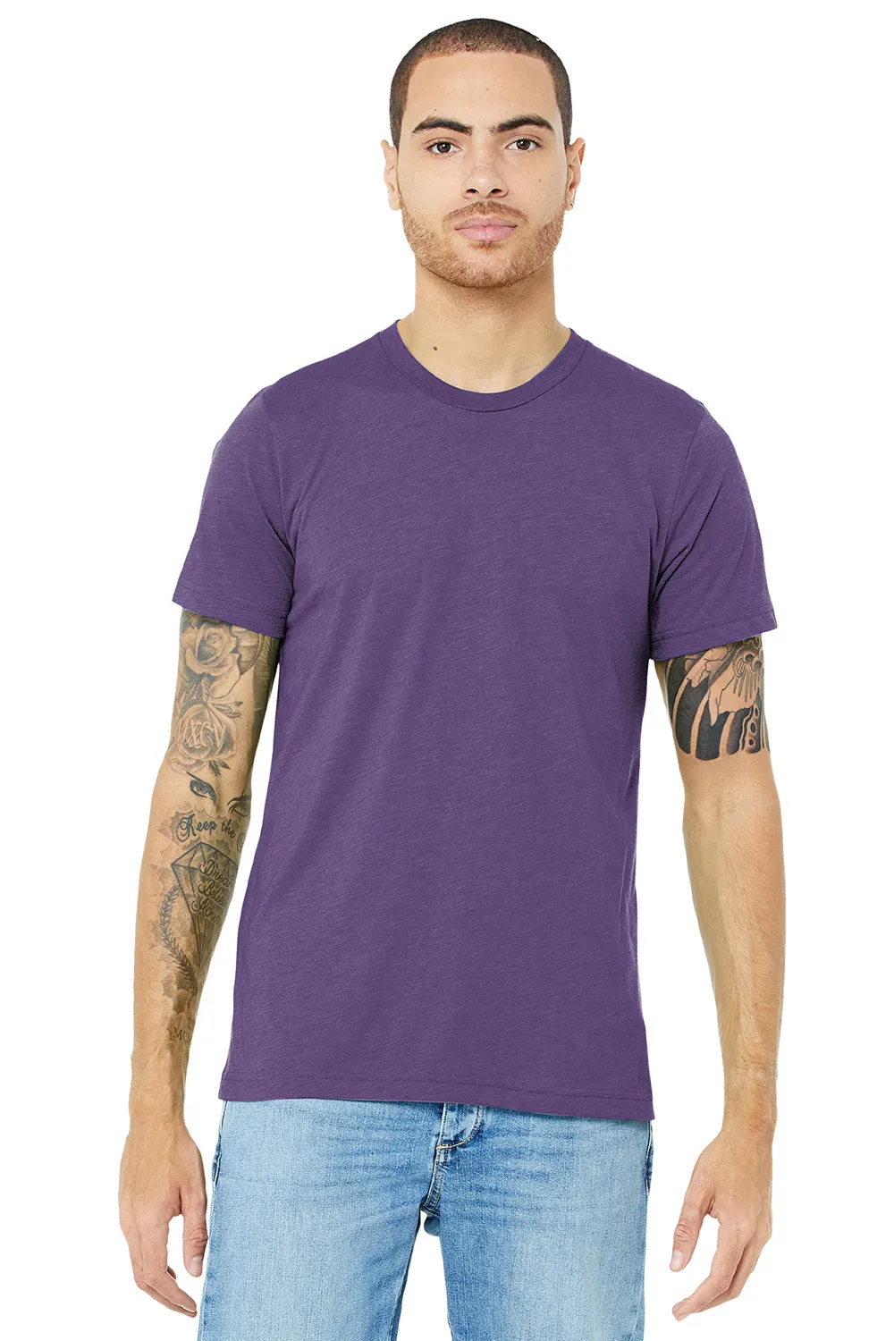 Bella   Canvas Mens Short Sleeve Crewneck T-Shirt - Purple