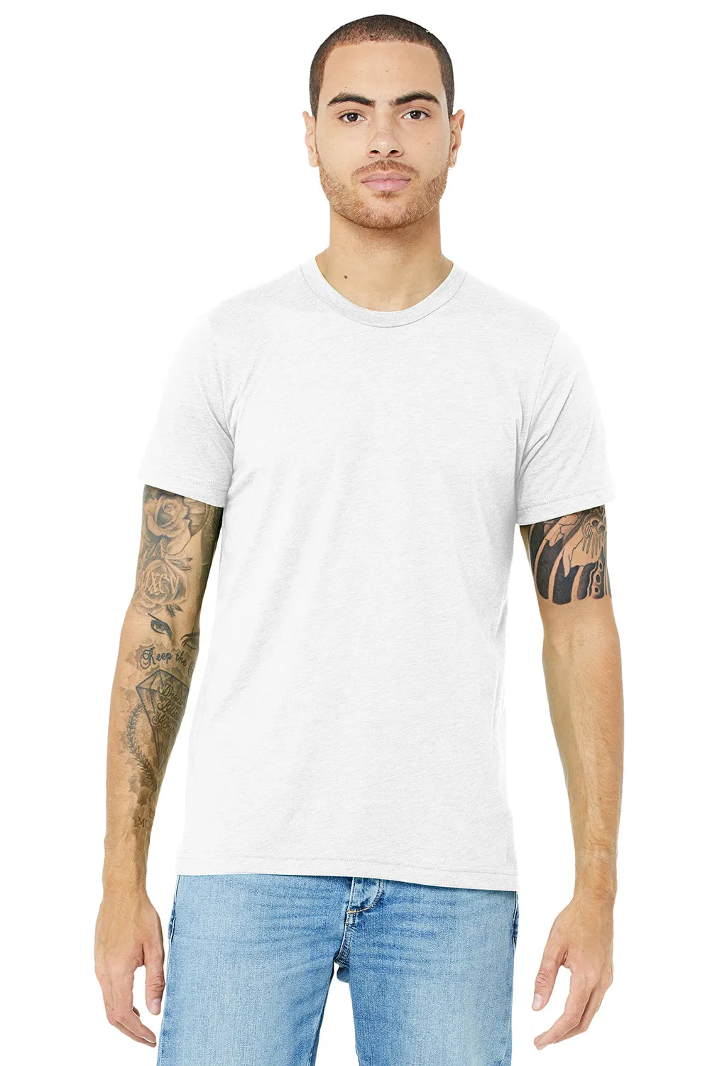 Bella   Canvas Mens Short Sleeve Crewneck T-Shirt - Solid White