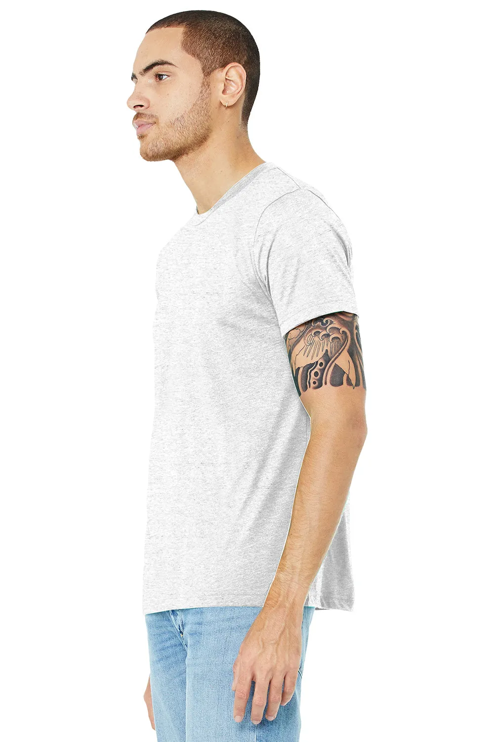 Bella   Canvas Mens Short Sleeve Crewneck T-Shirt - White Fleck