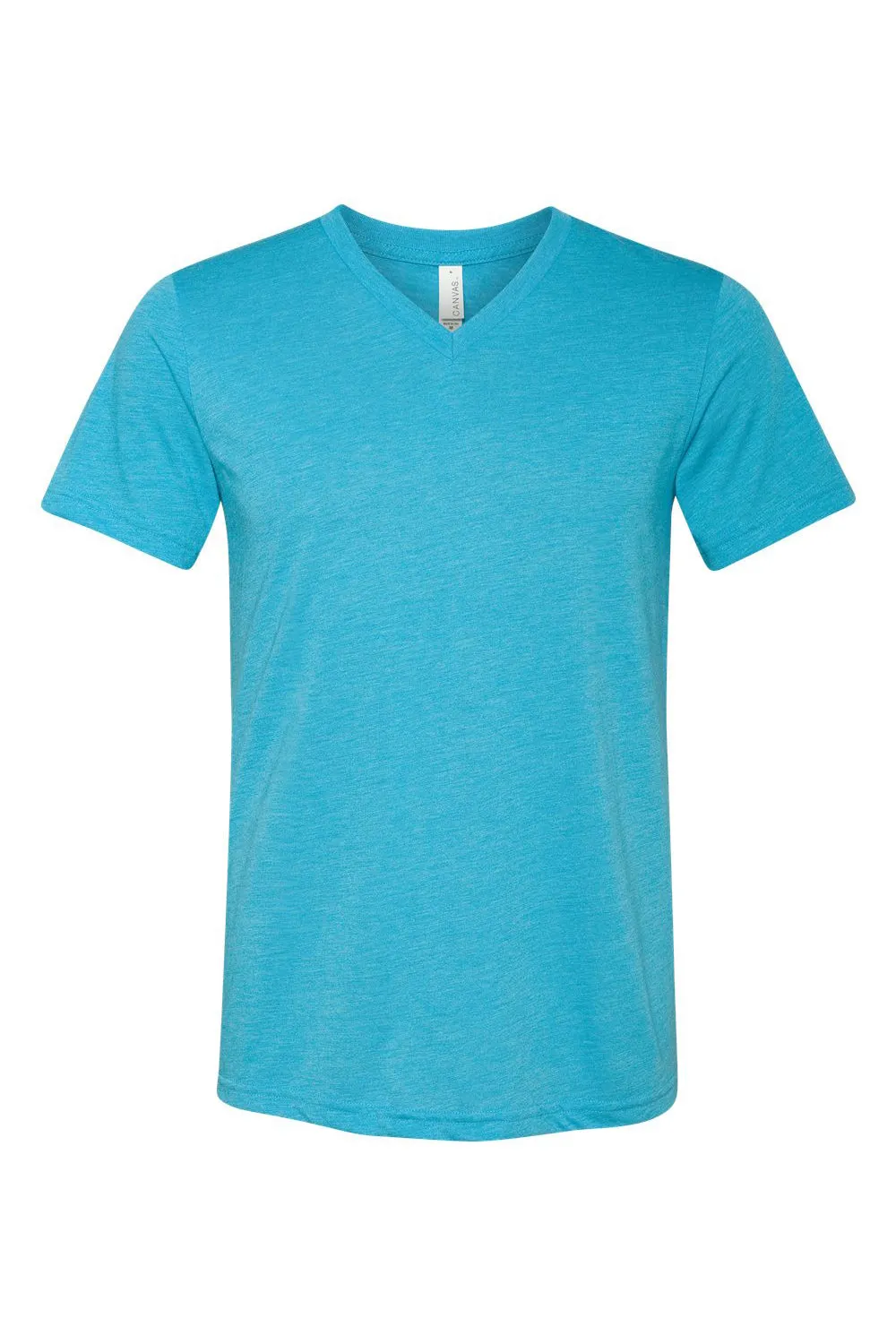 Bella   Canvas Mens Short Sleeve V-Neck T-Shirt - Aqua Blue