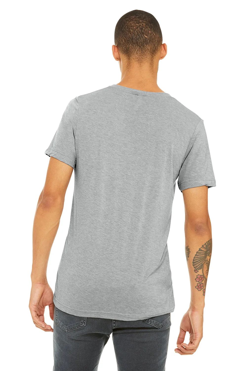 Bella   Canvas Mens Short Sleeve V-Neck T-Shirt - Athletic Grey