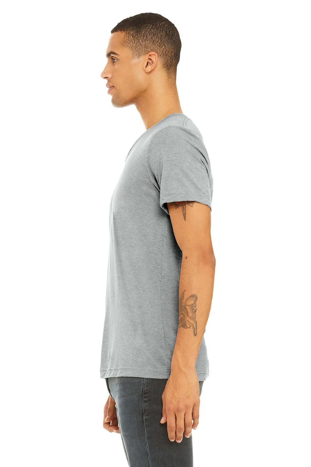 Bella   Canvas Mens Short Sleeve V-Neck T-Shirt - Athletic Grey